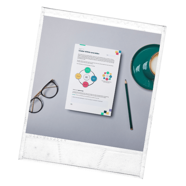 Image of leader within coaching workbook Image of leader within coaching workbook